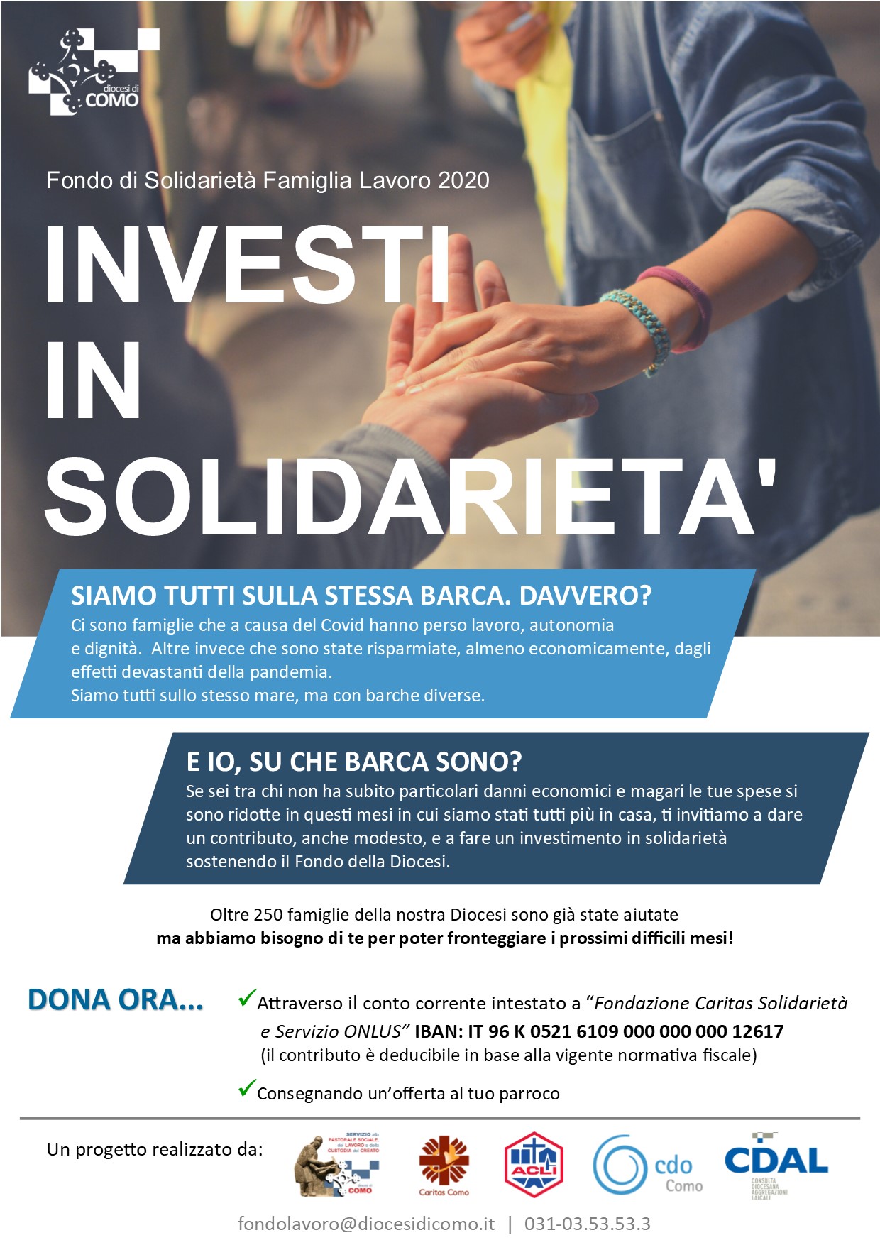 Investi in solidarietà. La campagna di sensibilizzazione del Fondo diocesano di Solidarietà Famiglia Lavoro 2020